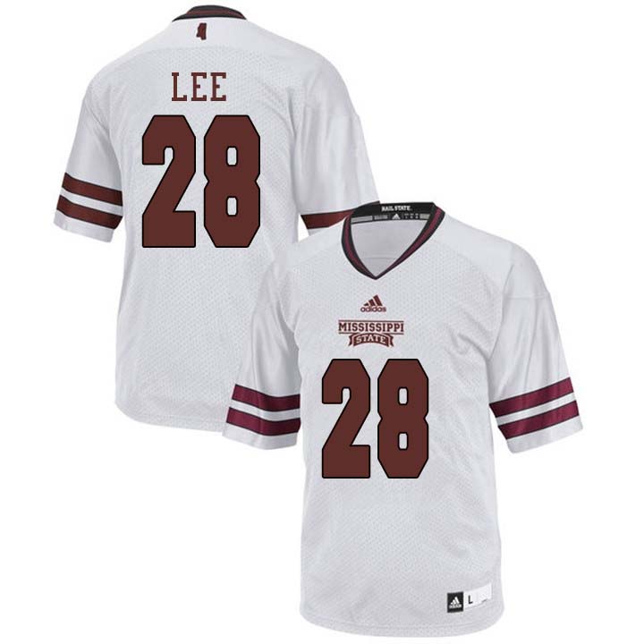 Men #28 Dontavian Lee Mississippi State Bulldogs College Football Jerseys Sale-White - Click Image to Close